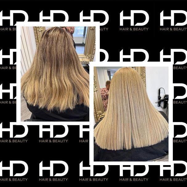 long blonde hair style created by hd hair in cannock